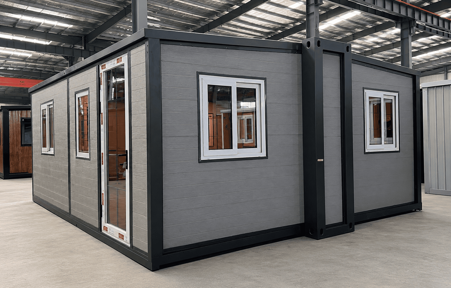 Casa Box 20ft F700 บ้านคอนเทนเนอร์แบบขยายได้ | พ็อดสำนักงานสีเทาร่วมสมัย