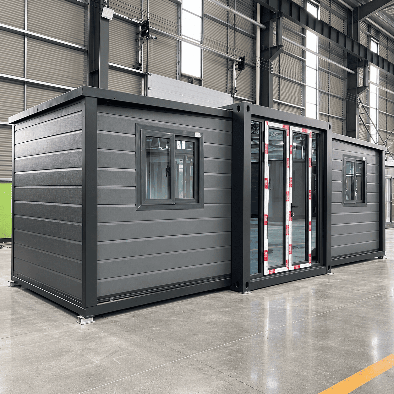 Casa Box 10ft บ้านคอนเทนเนอร์แบบขยายได้สีดำสำหรับสำนักงานคอนเทนเนอร์