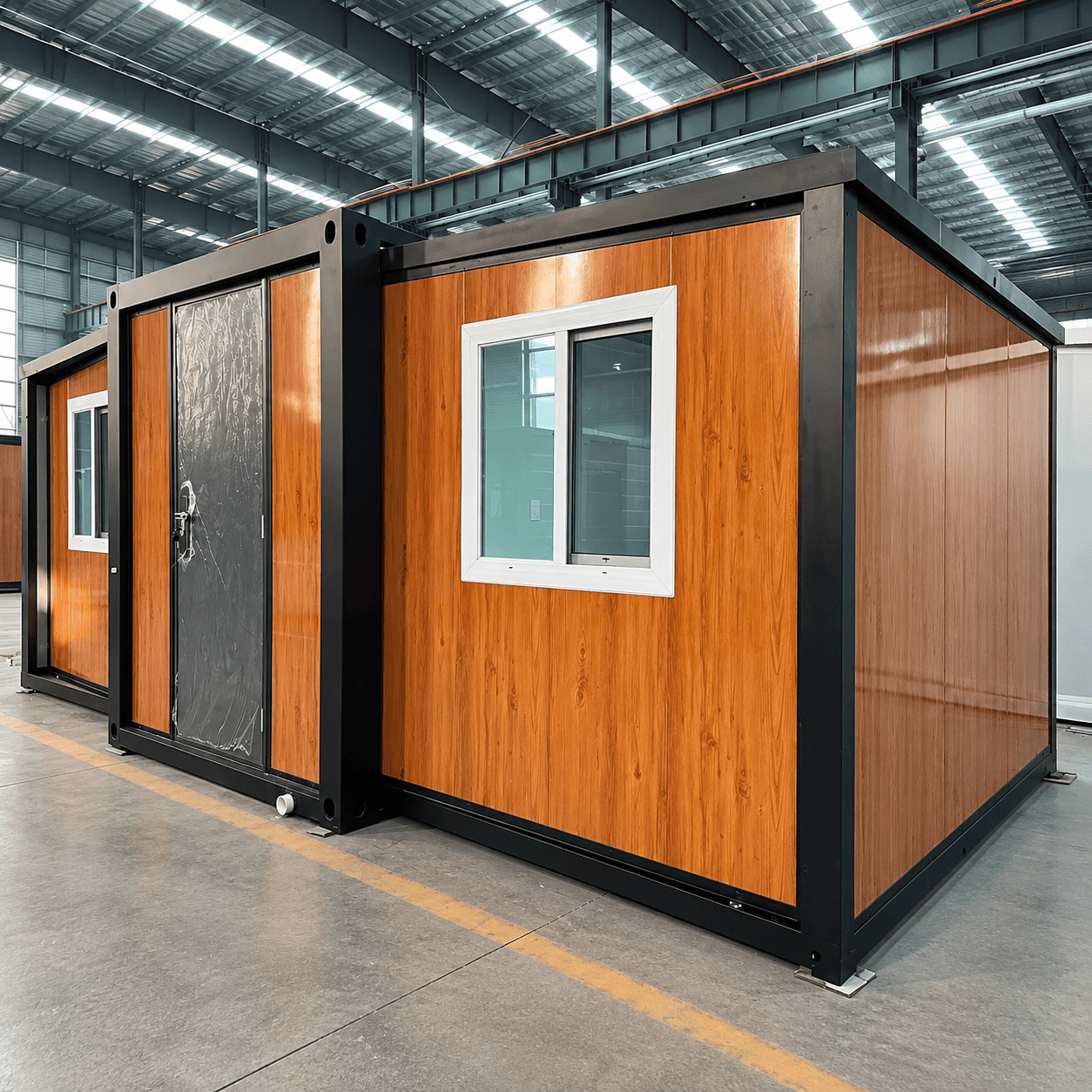 Casa Box 10ft บ้านคอนเทนเนอร์ขยายได้ | แผงไม้กรอบสีดำ Modern Rustic Prefab
