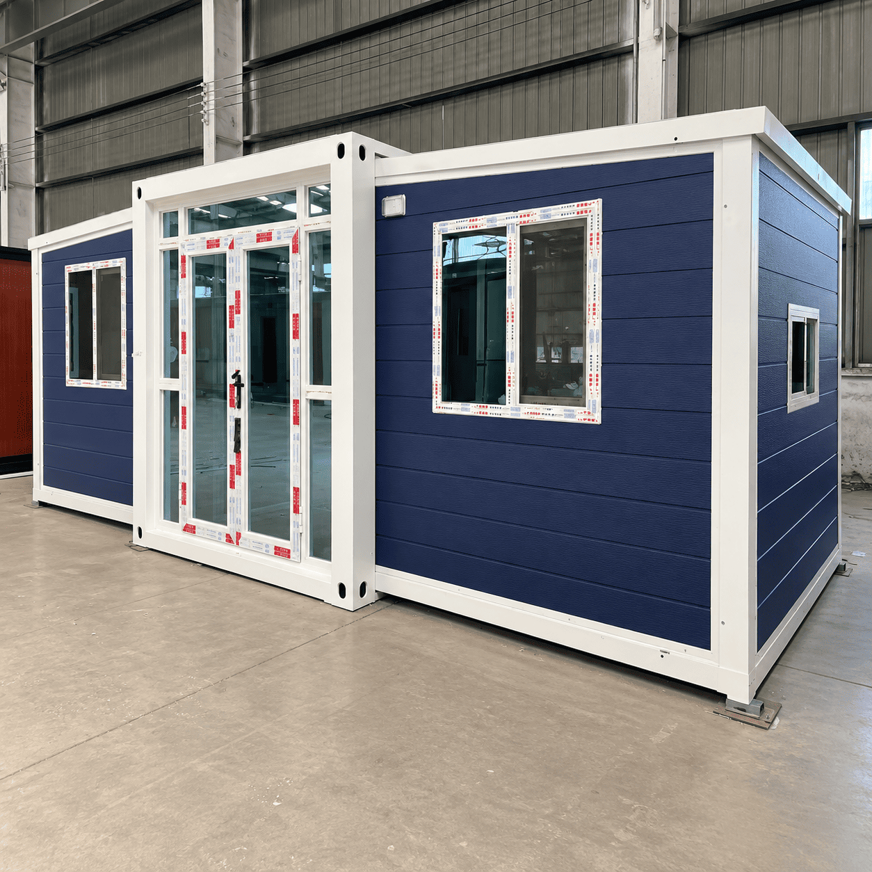 Casa Box 10ft บ้านคอนเทนเนอร์ขยายได้ | ฝักชายฝั่งสีน้ำเงินทันสมัย